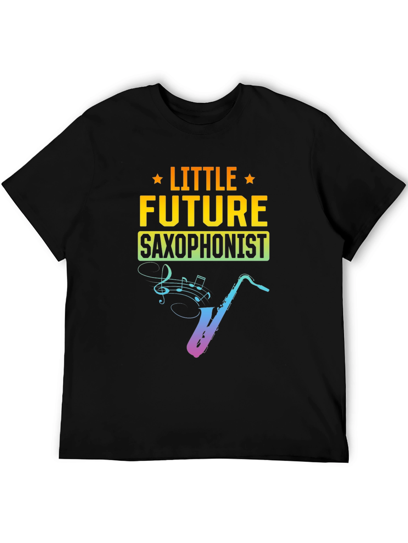 Little Future Saxophonist Black T-Shirt