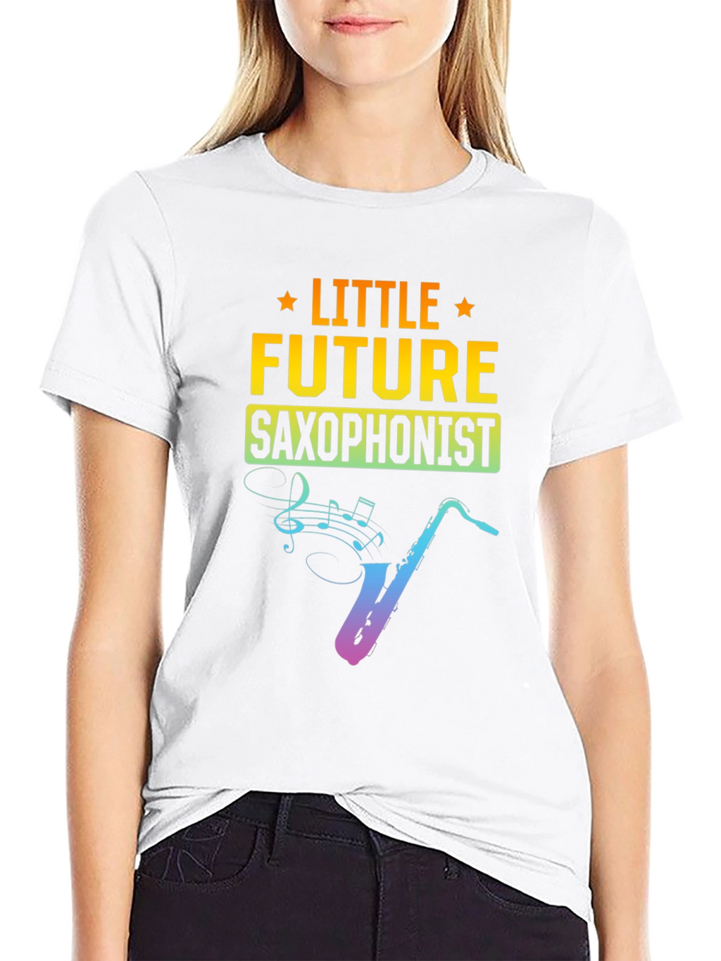 Little Future Saxophonist Black T-Shirt