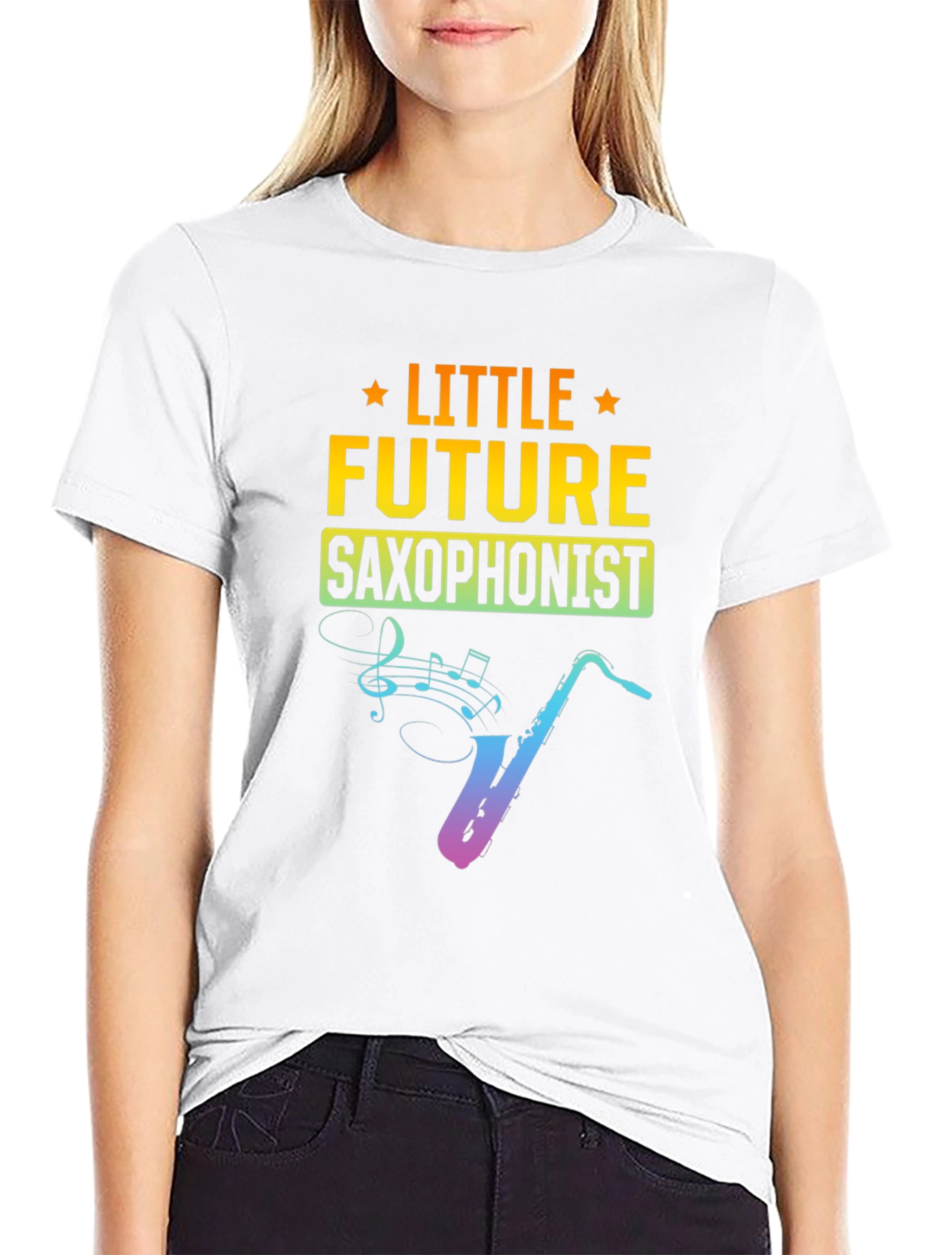 Little Future Saxophonist Black T-Shirt