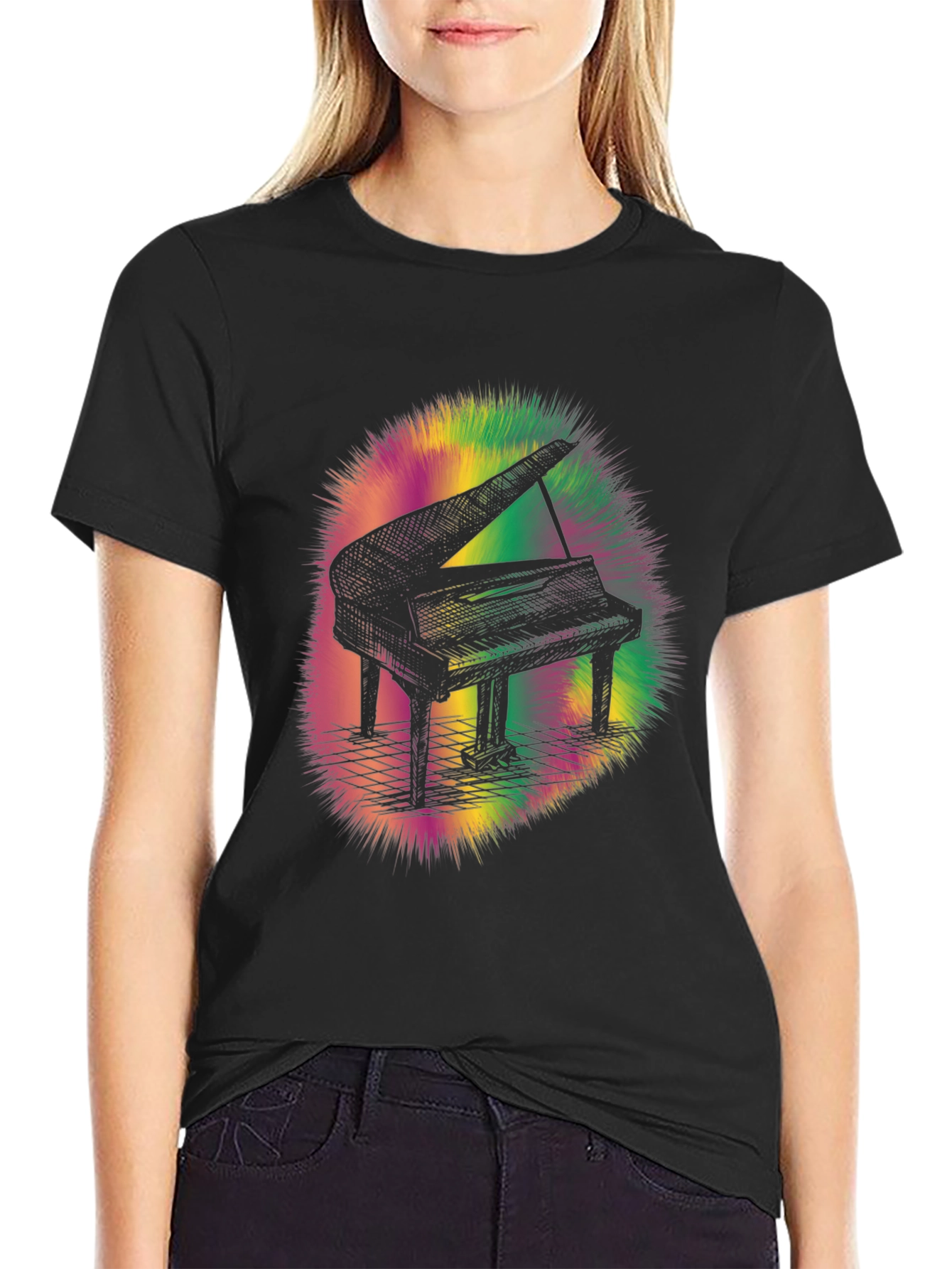 Grand Piano Graphic Tee - Music Lovers T-Shirt