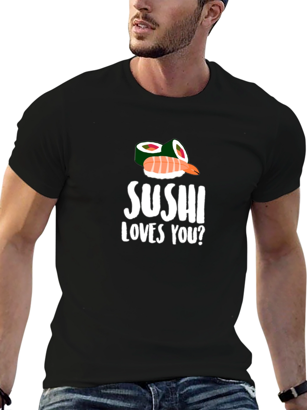 Sushi Loves You? Graphic T-Shirt - Black