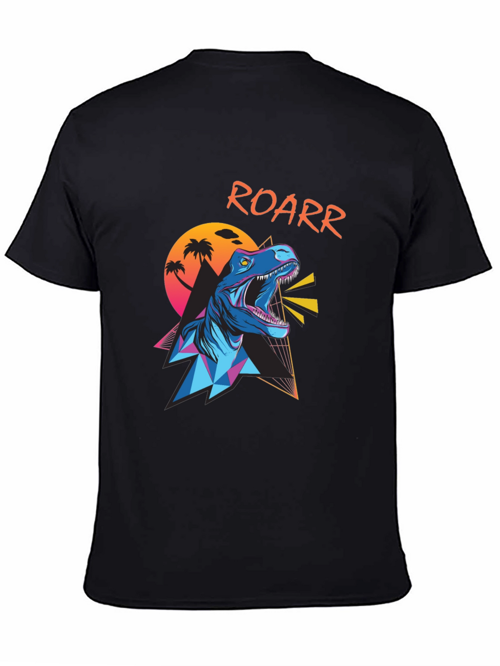 Retro Dinosaur Roar T-Shirt - Black