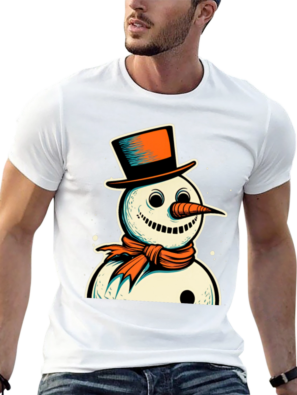 Snowman Graphic Tee - Festive Holiday Style