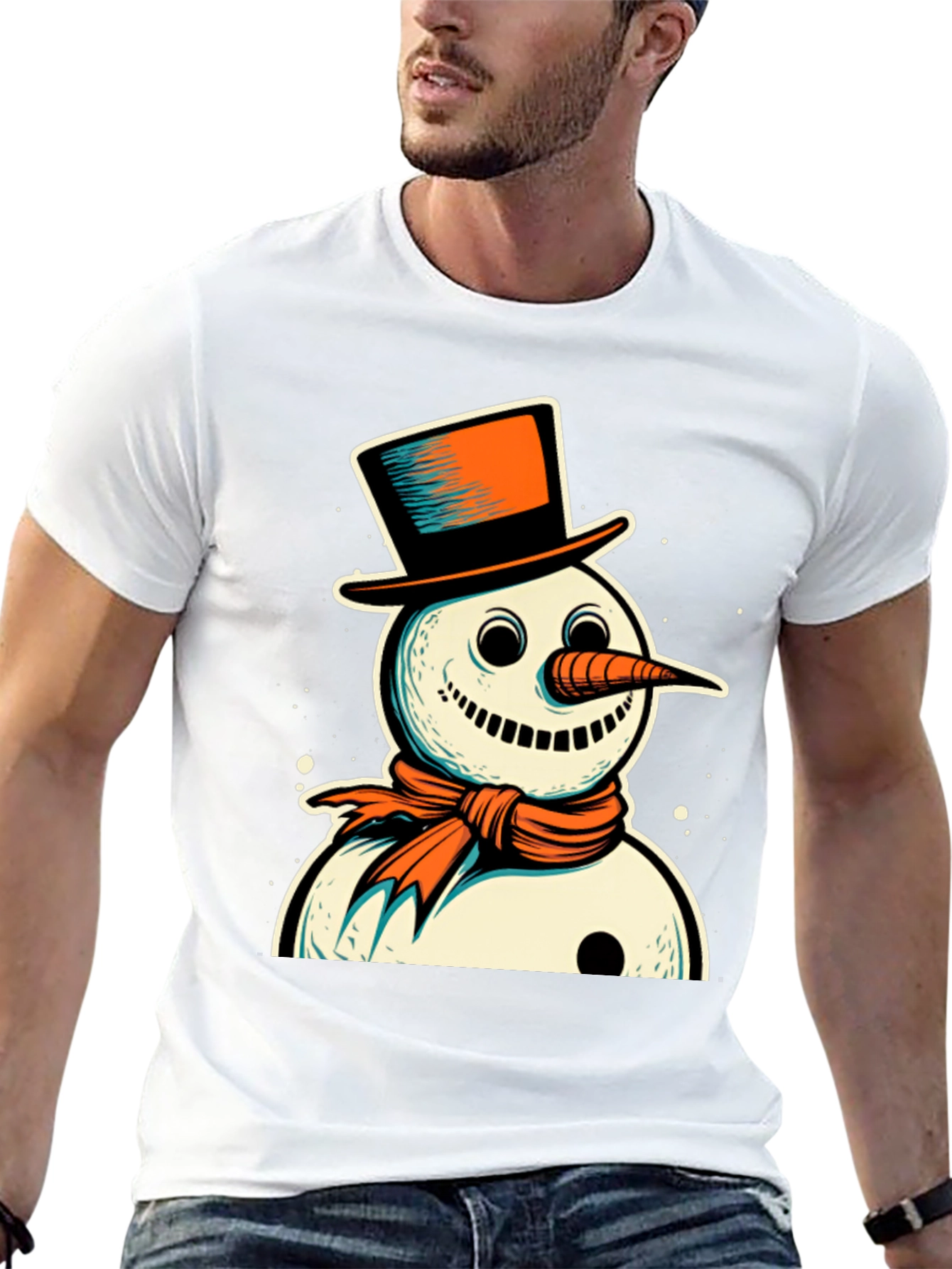 Snowman Graphic Tee - Festive Holiday Style