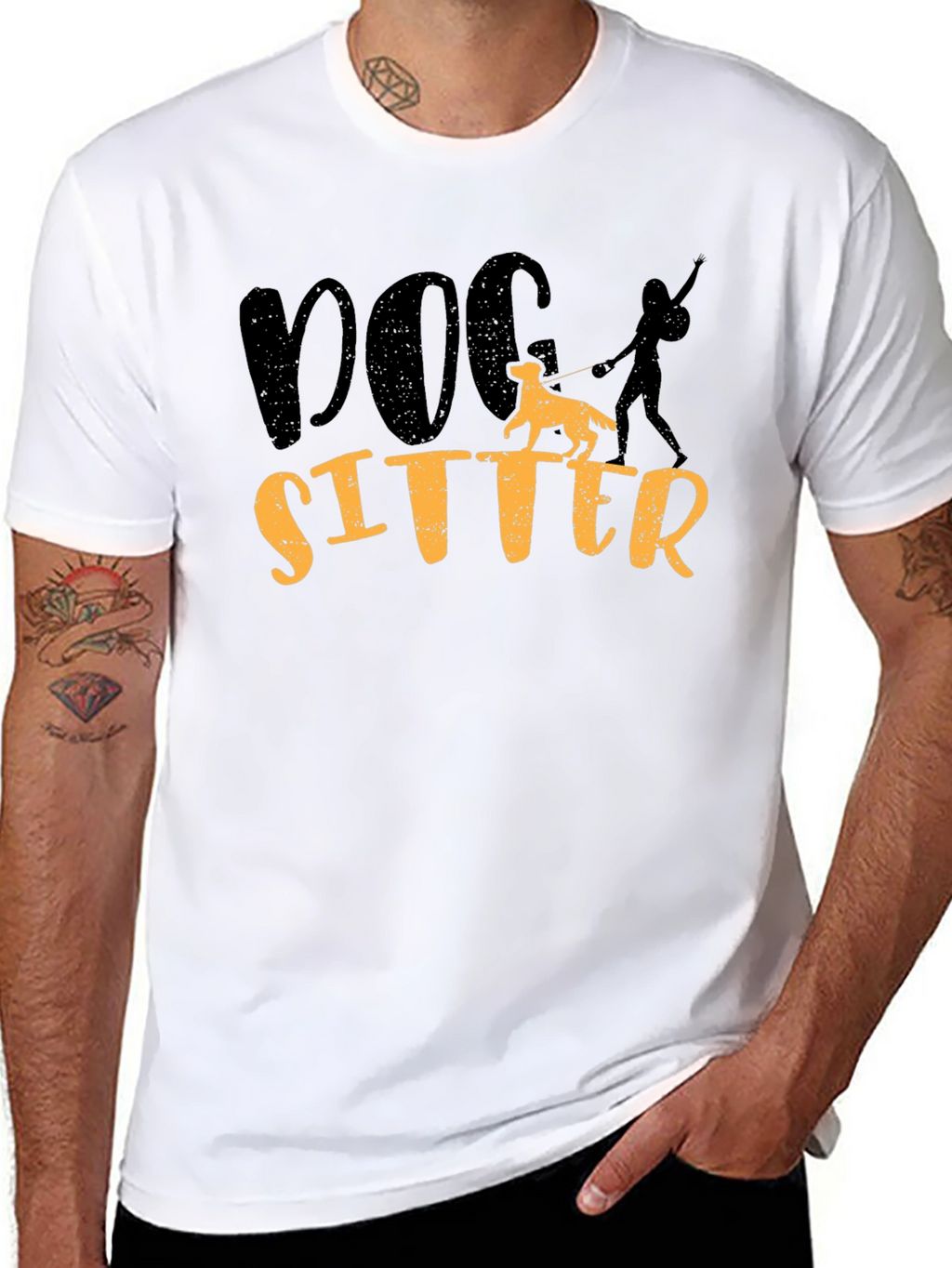 Dog Sitter Graphic Tee - Comfortable Black T-Shirt