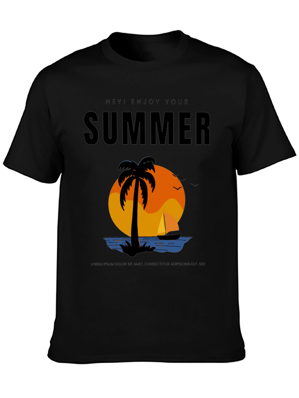 Summer Enjoy T-Shirt - Palm Tree Sunset Vacation Tee