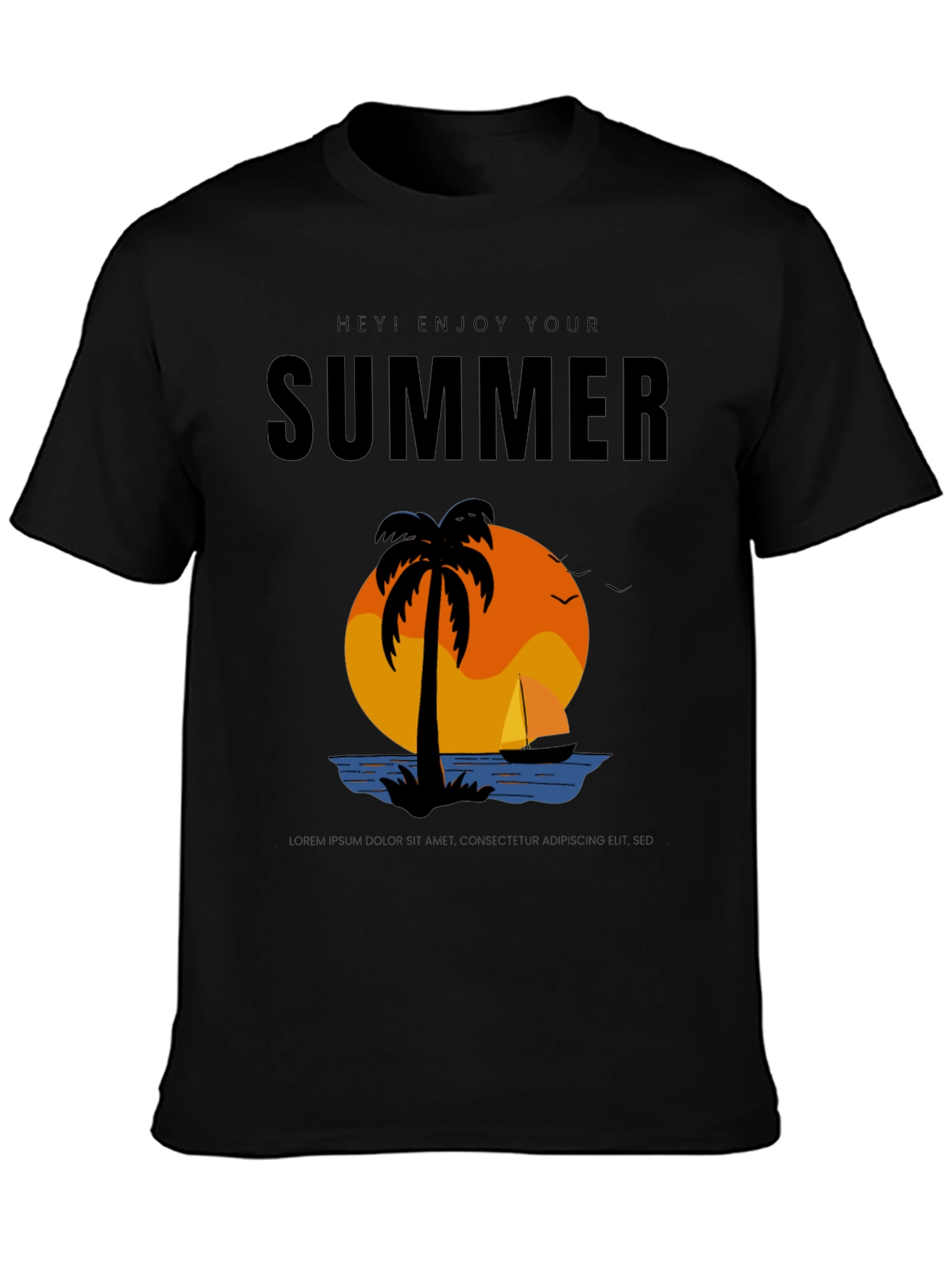 Summer Enjoy T-Shirt - Palm Tree Sunset Vacation Tee