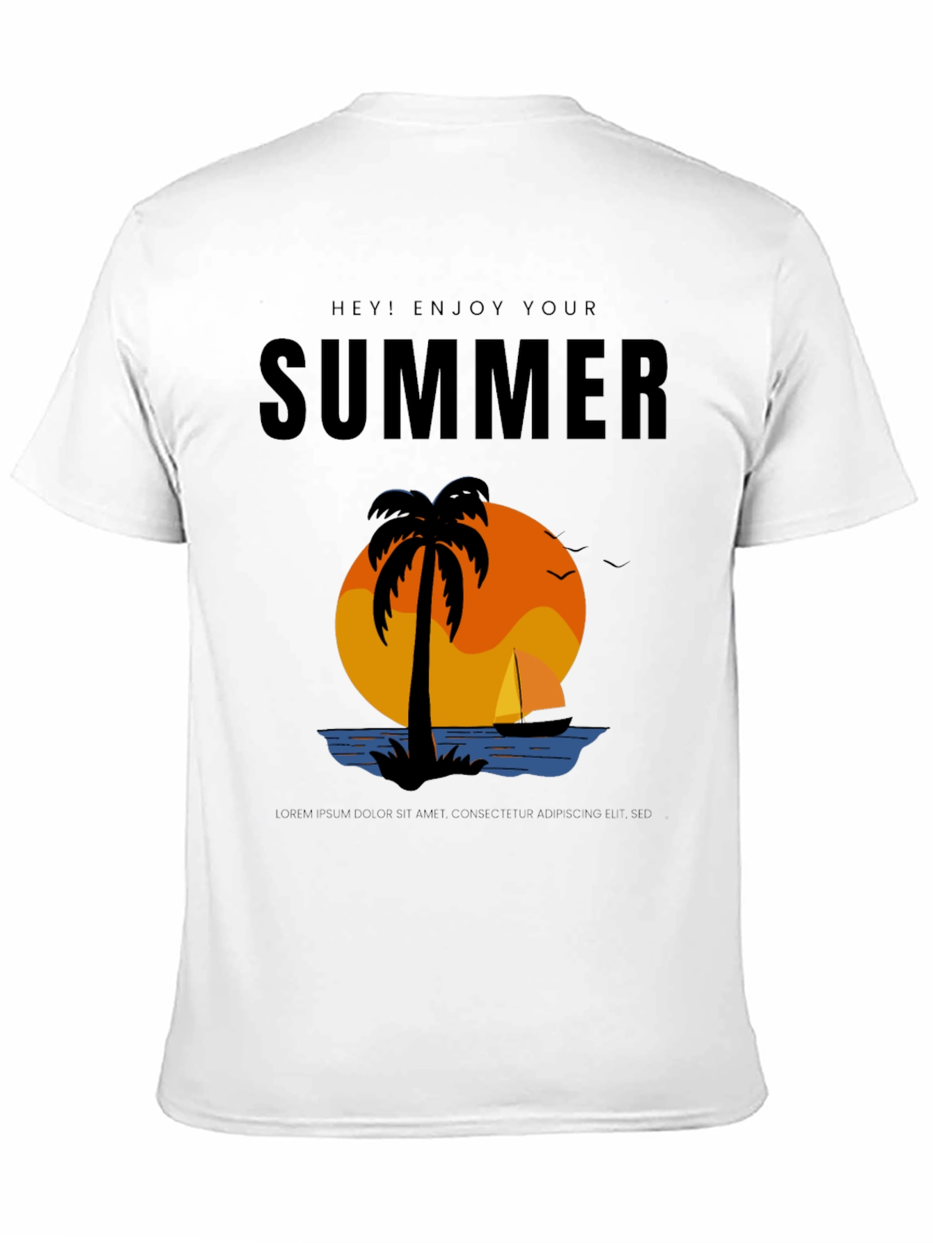 Summer Enjoy T-Shirt - Palm Tree Sunset Vacation Tee