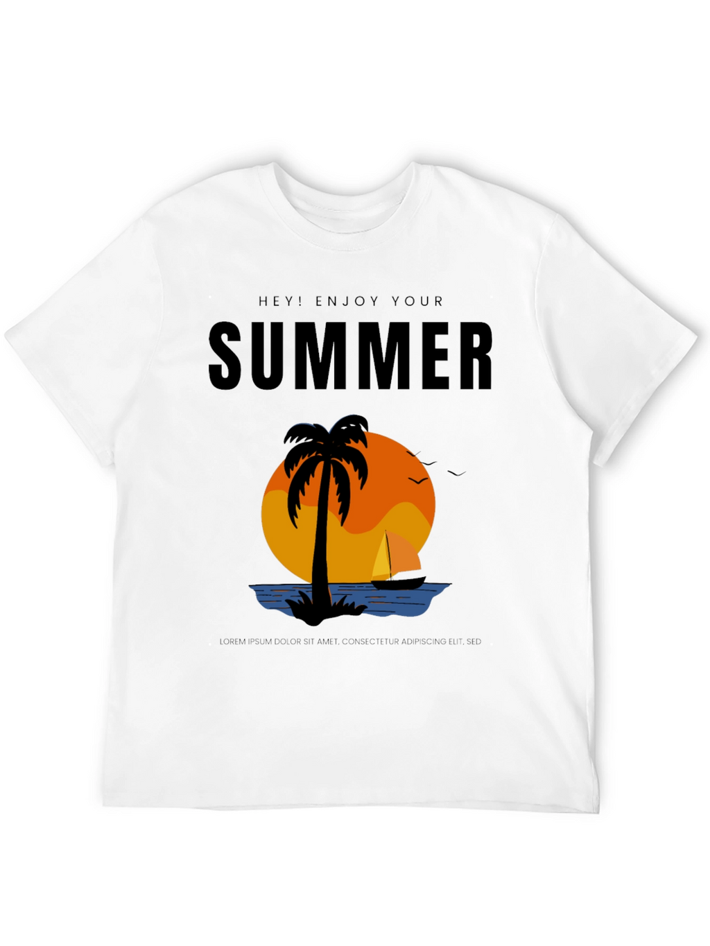 Summer Enjoy T-Shirt - Palm Tree Sunset Vacation Tee
