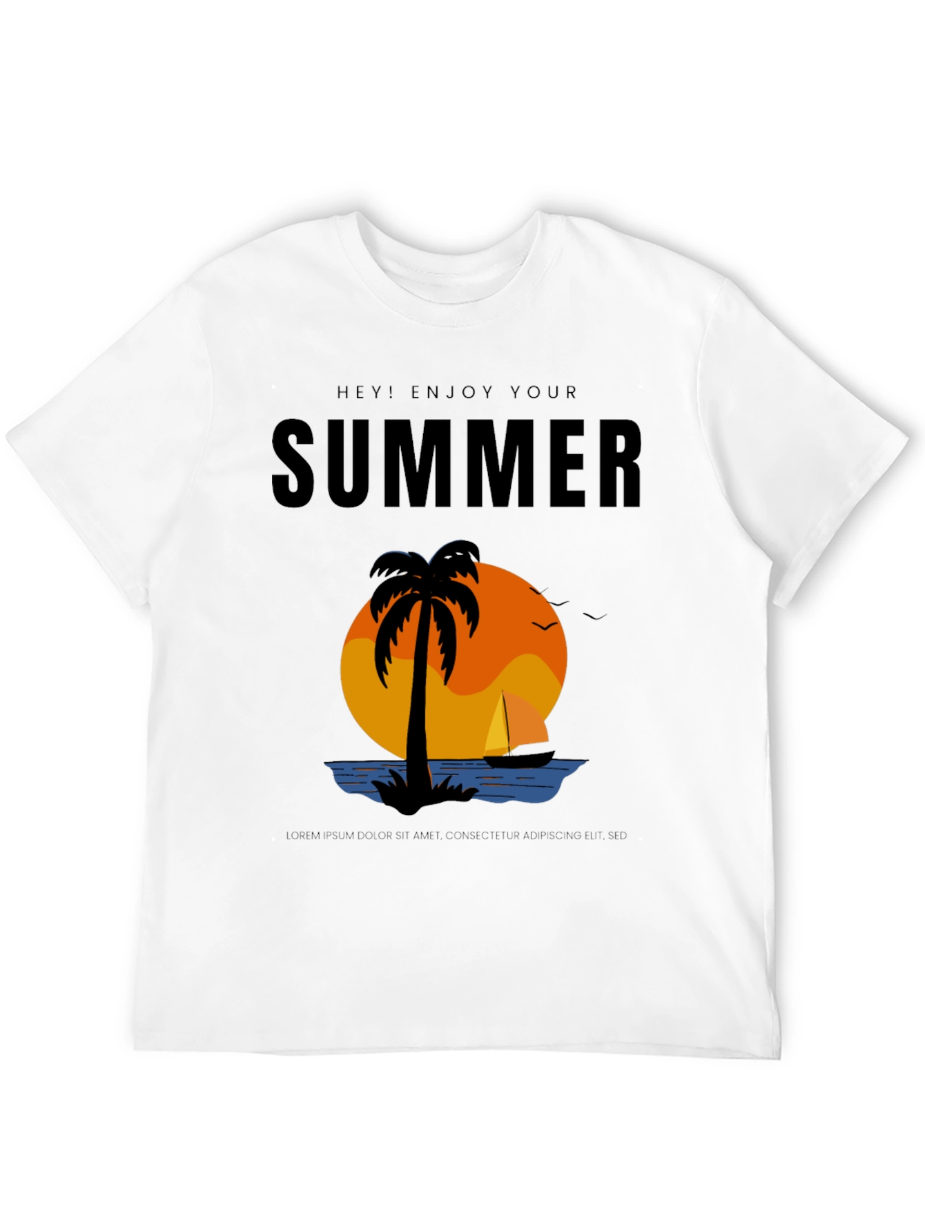 Summer Enjoy T-Shirt - Palm Tree Sunset Vacation Tee