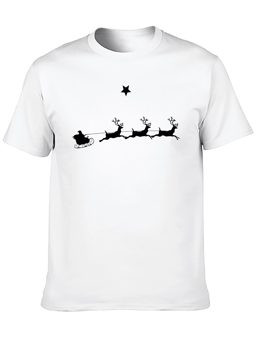 Santas Sleigh Silhouette Crew Neck T-Shirt