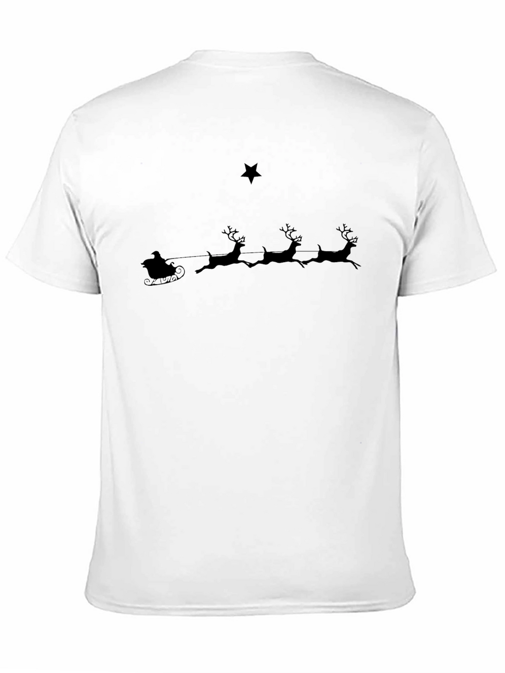 Santas Sleigh Silhouette Crew Neck T-Shirt
