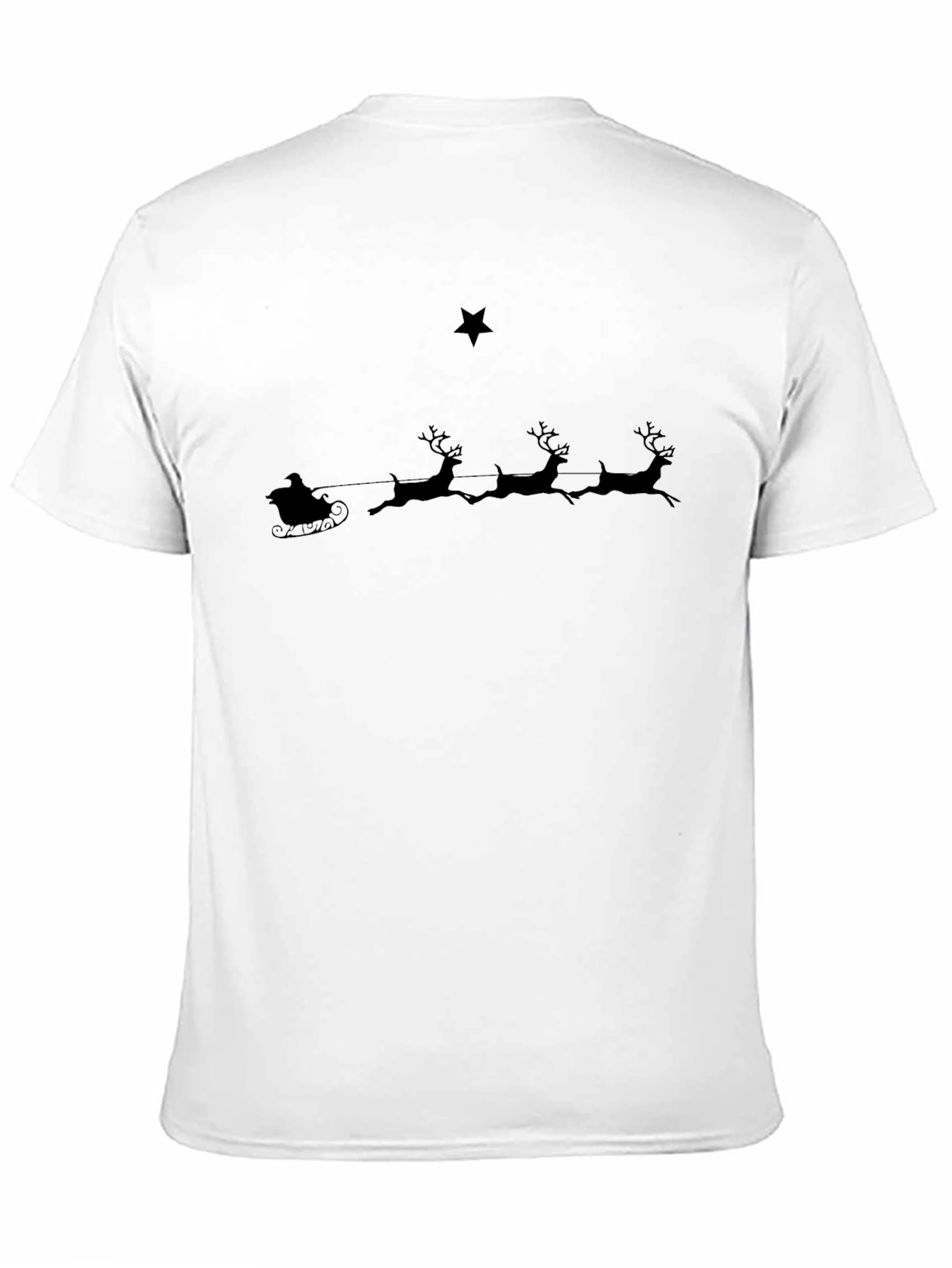 Santas Sleigh Silhouette Crew Neck T-Shirt