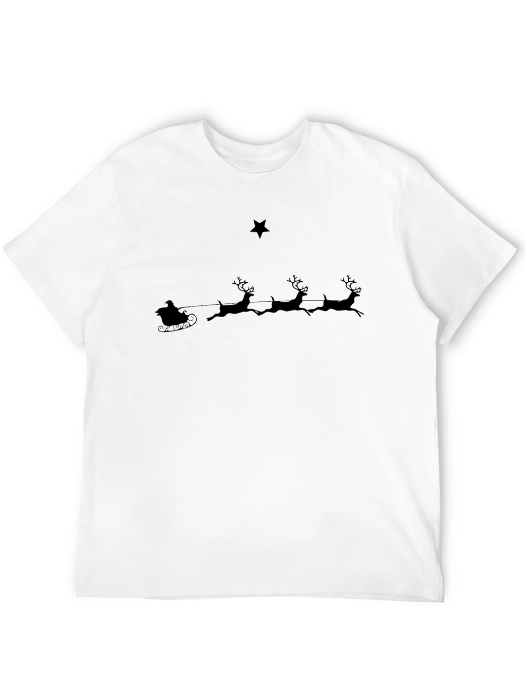 Santas Sleigh Silhouette Crew Neck T-Shirt