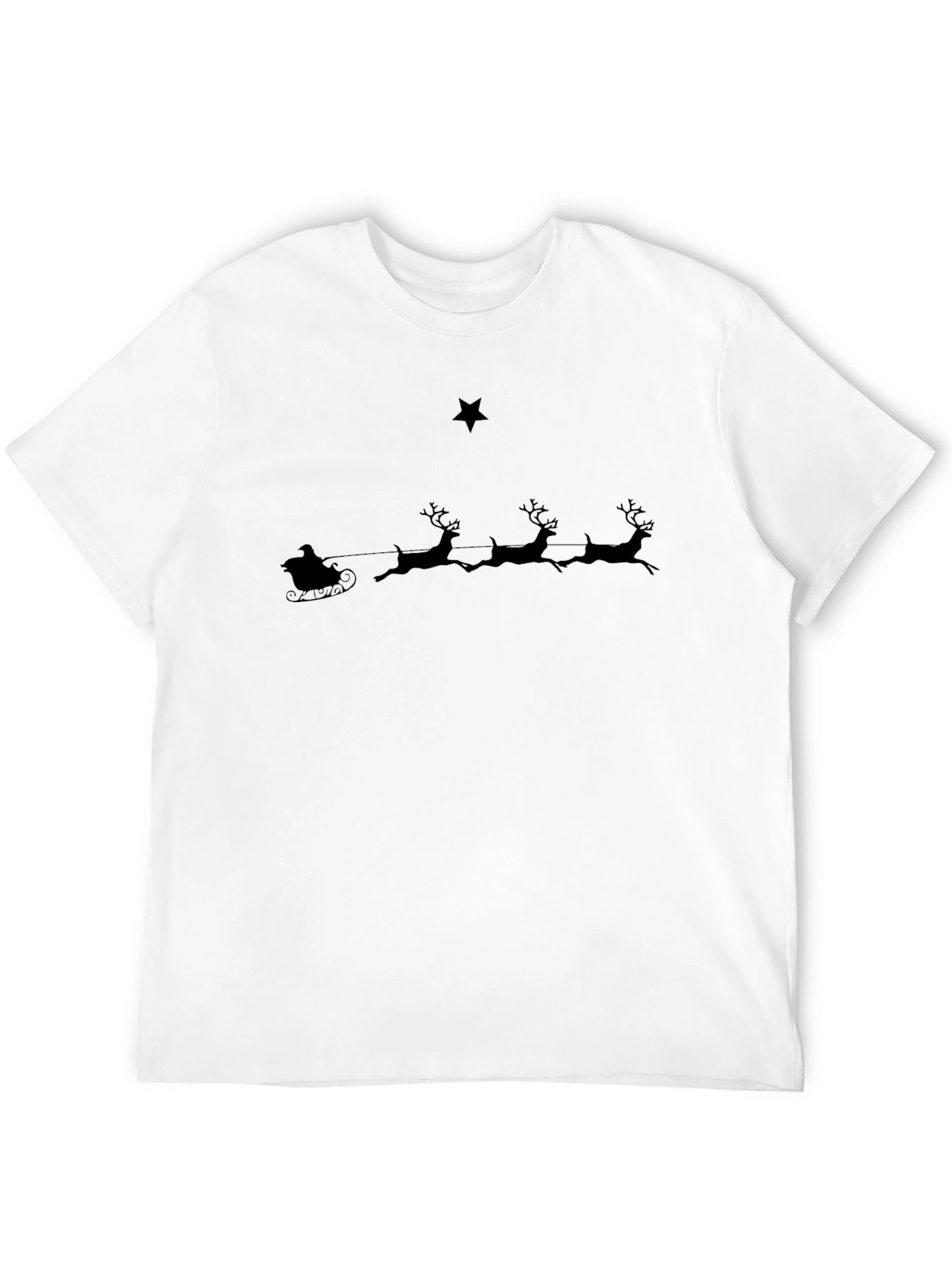 Santas Sleigh Silhouette Crew Neck T-Shirt