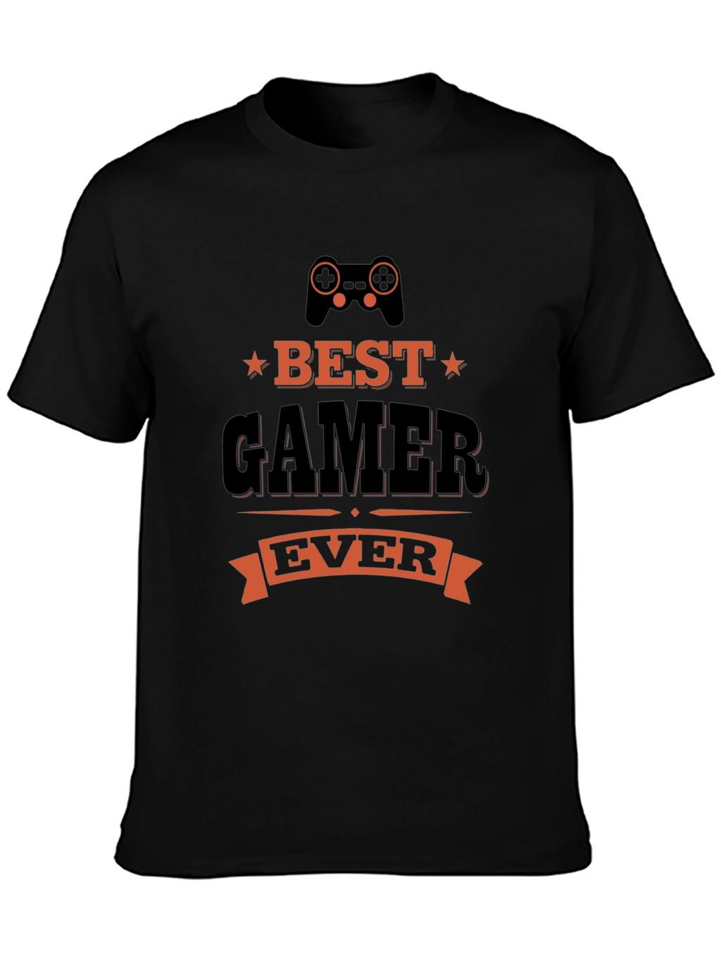 Best Gamer Ever Graphic Tee - Black Cotton T-Shirt