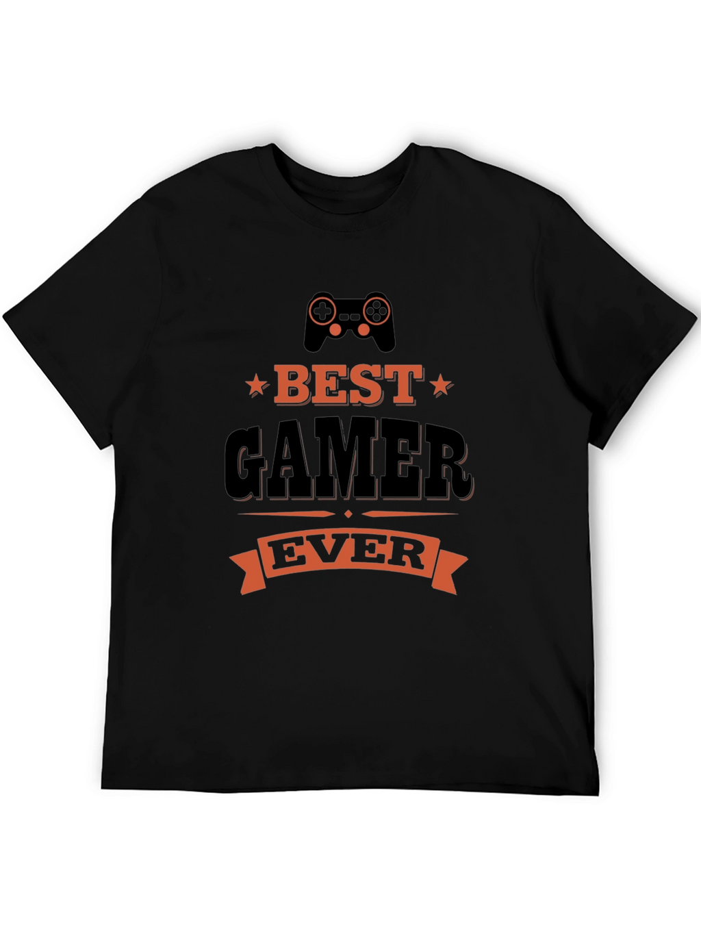 Best Gamer Ever Graphic Tee - Black Cotton T-Shirt
