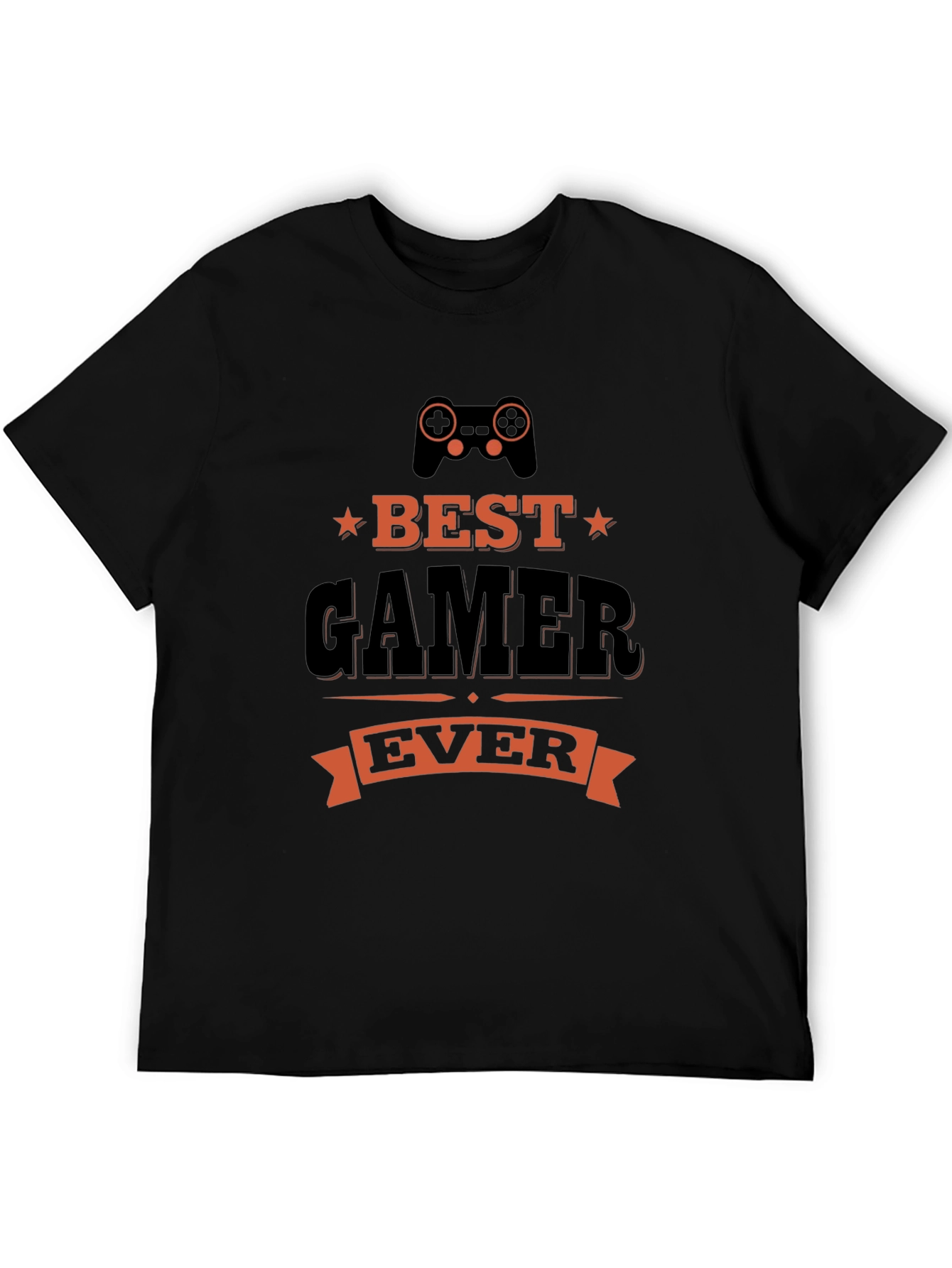 Best Gamer Ever Graphic Tee - Black Cotton T-Shirt
