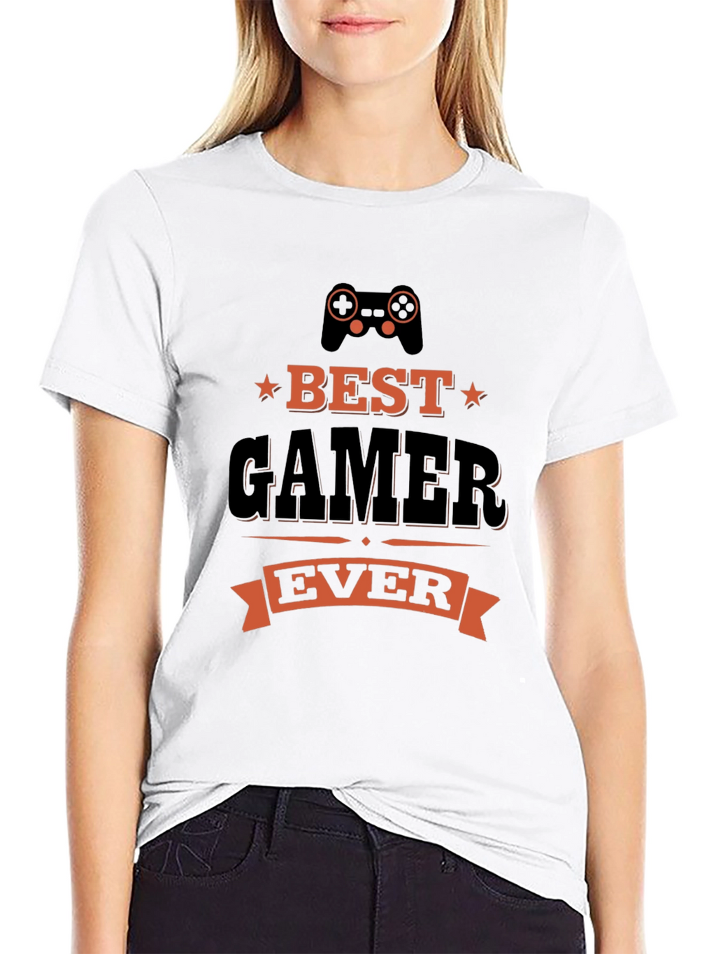 Best Gamer Ever Graphic Tee - Black Cotton T-Shirt