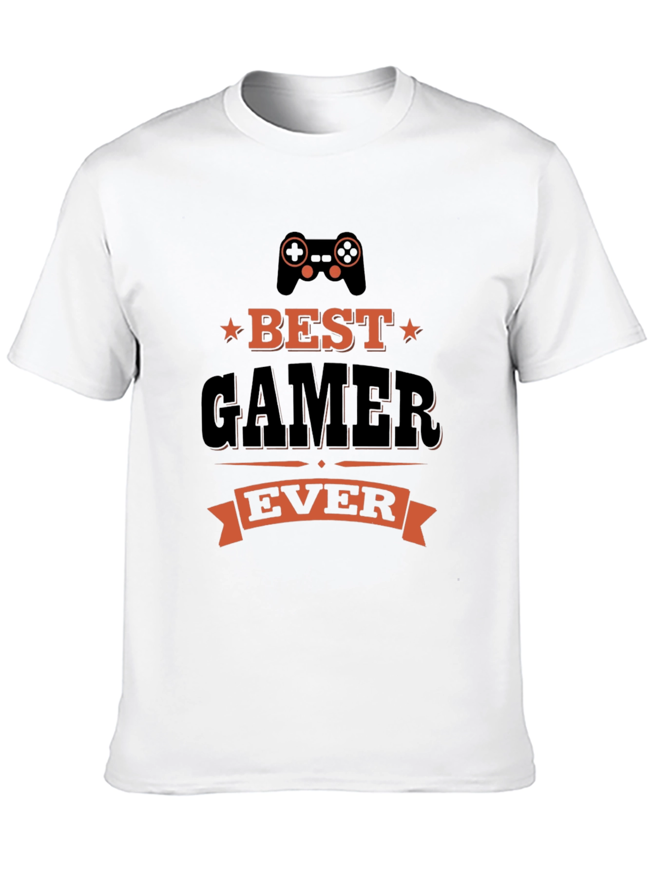 Best Gamer Ever Graphic Tee - Black Cotton T-Shirt