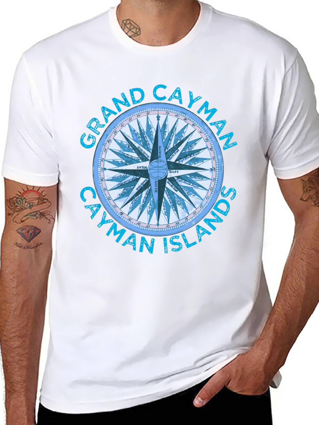 Grand Cayman Compass Islands Graphic T-Shirt