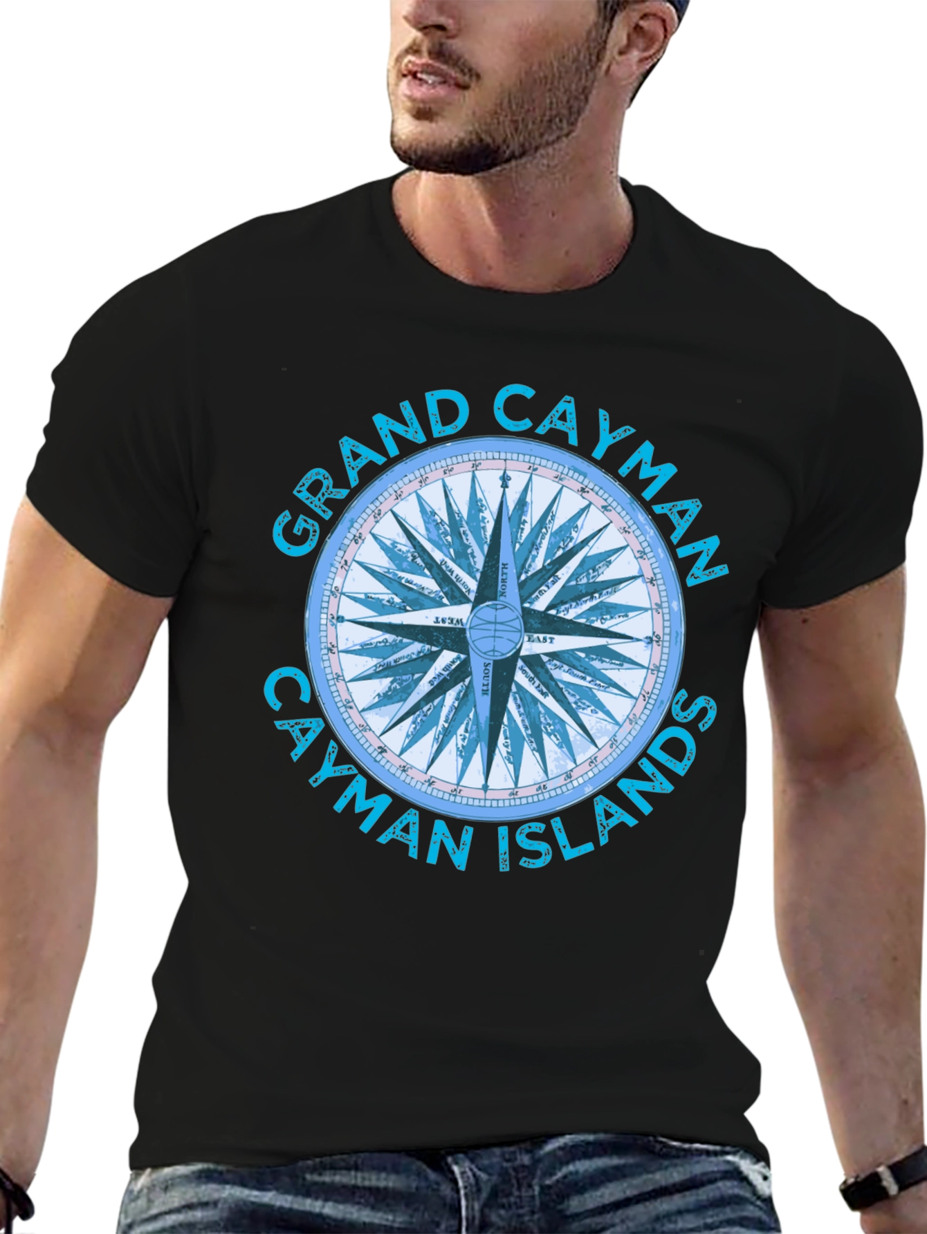 Grand Cayman Compass Islands Graphic T-Shirt