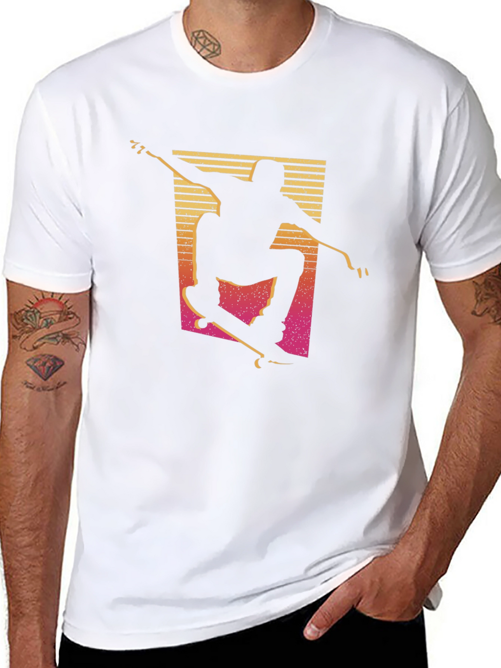 Skate Silhouette Graphic Tee - Black