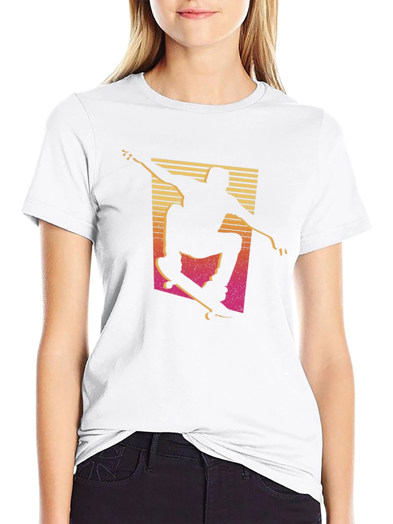 Skate Silhouette Graphic Tee - Black