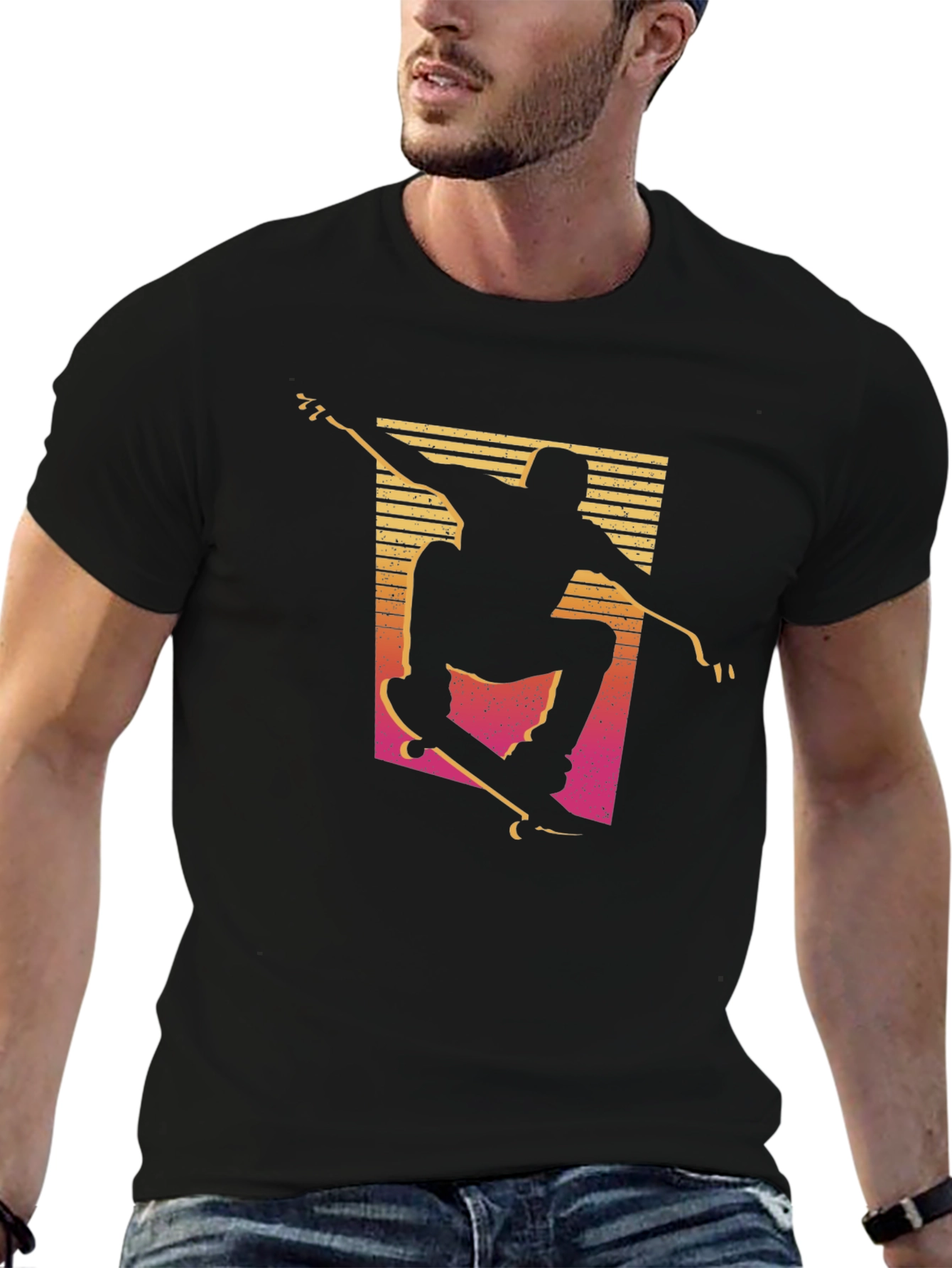 Skate Silhouette Graphic Tee - Black