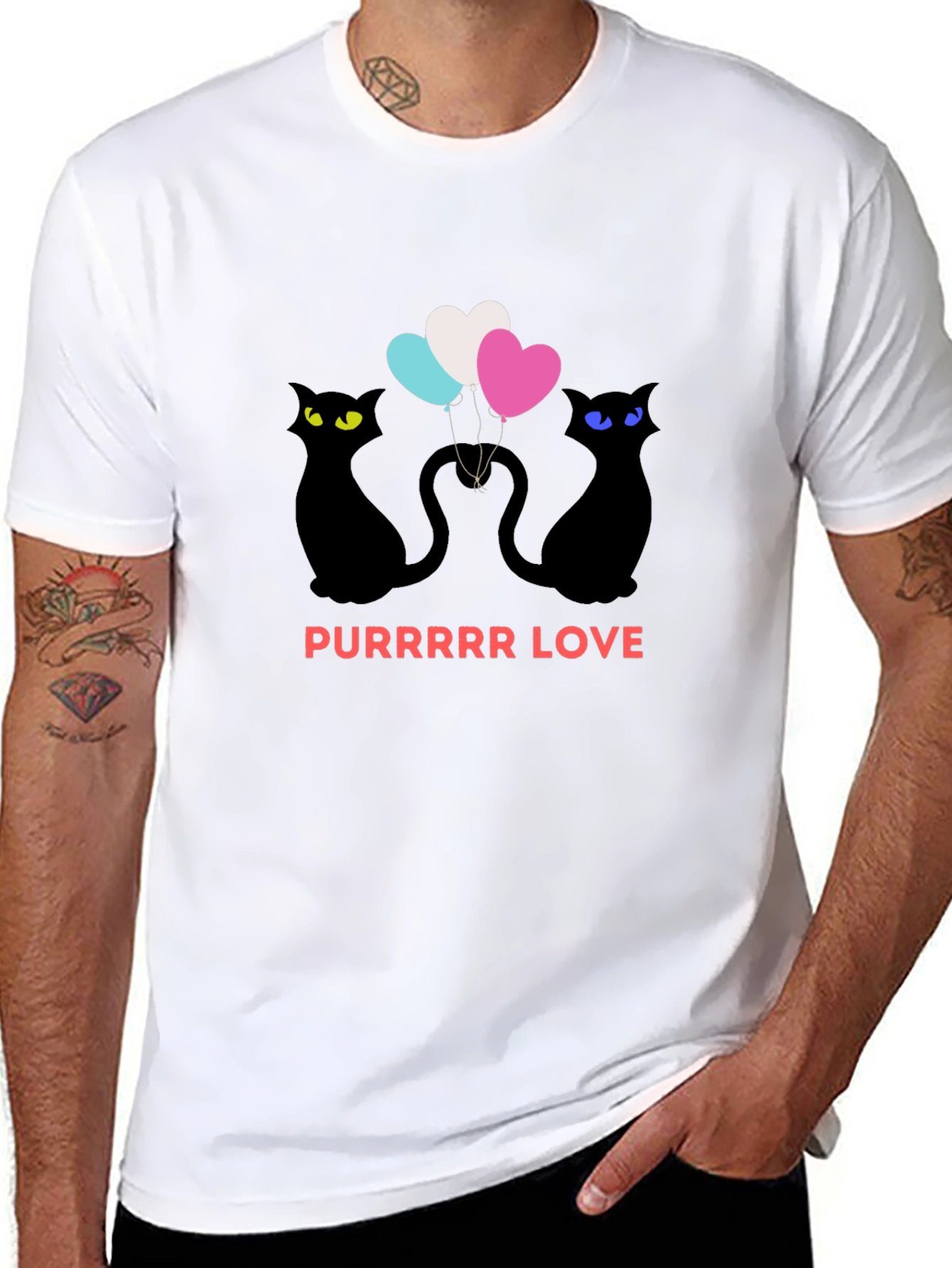 Purrrr Love Black T-Shirt