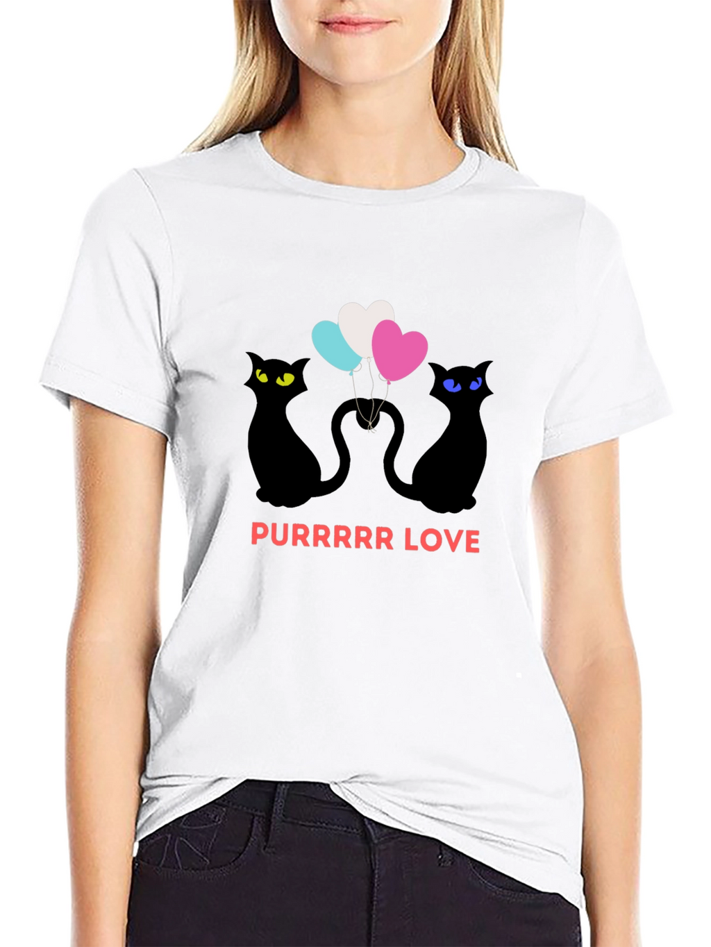 Purrrr Love Black T-Shirt