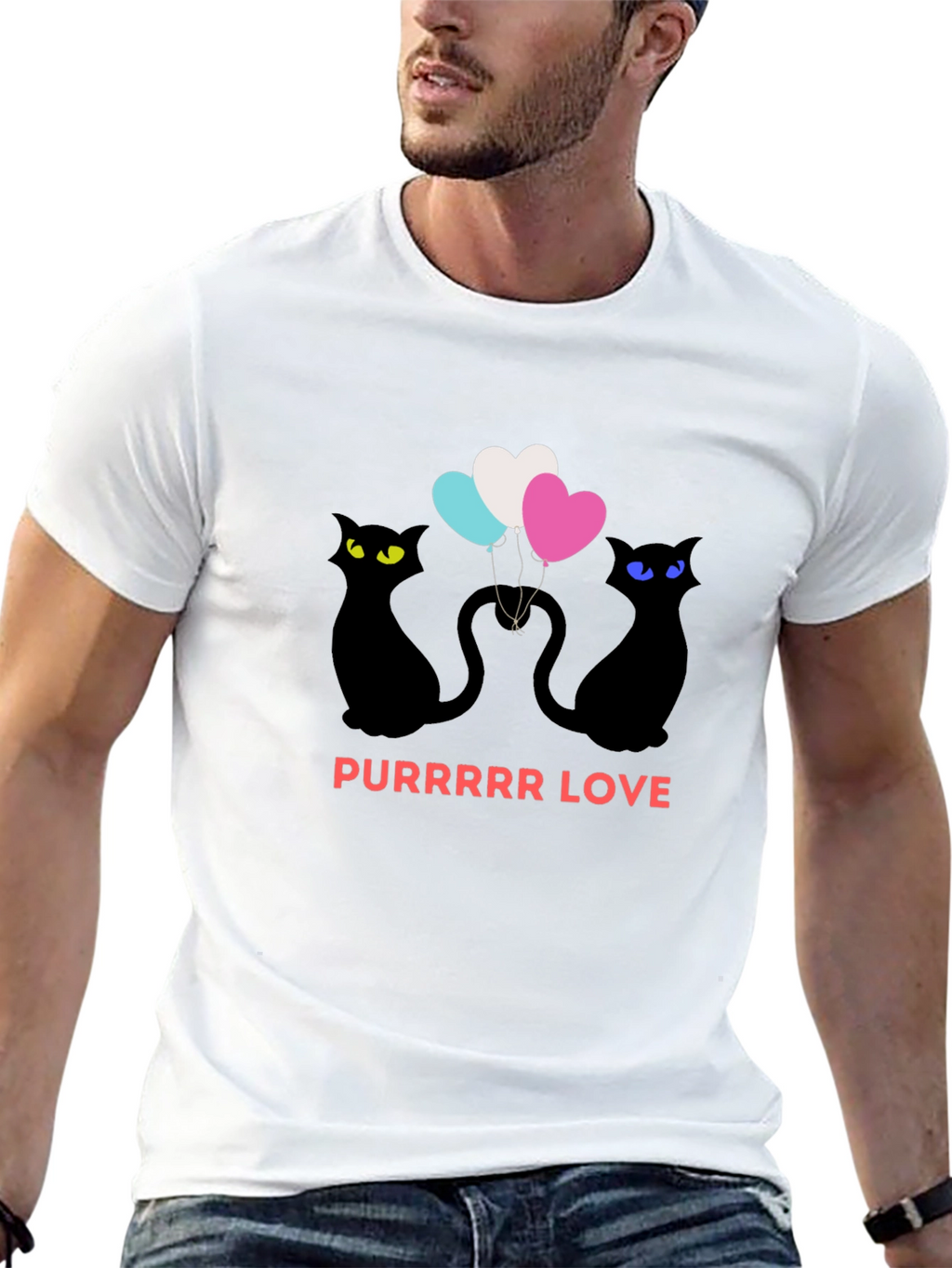 Purrrr Love Black T-Shirt