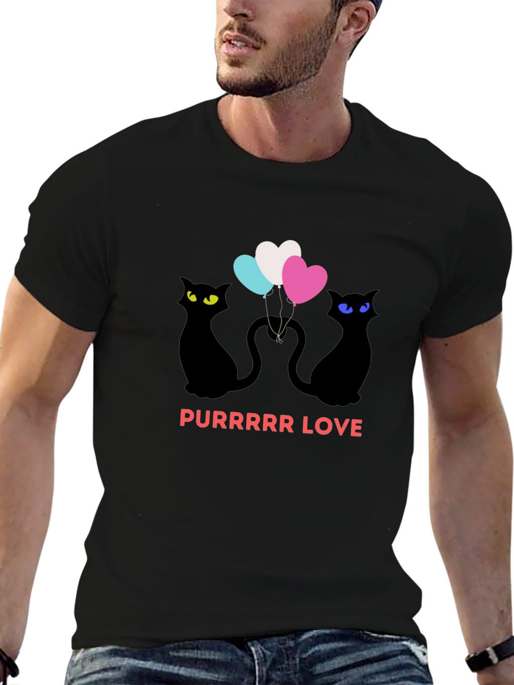 Purrrr Love Black T-Shirt