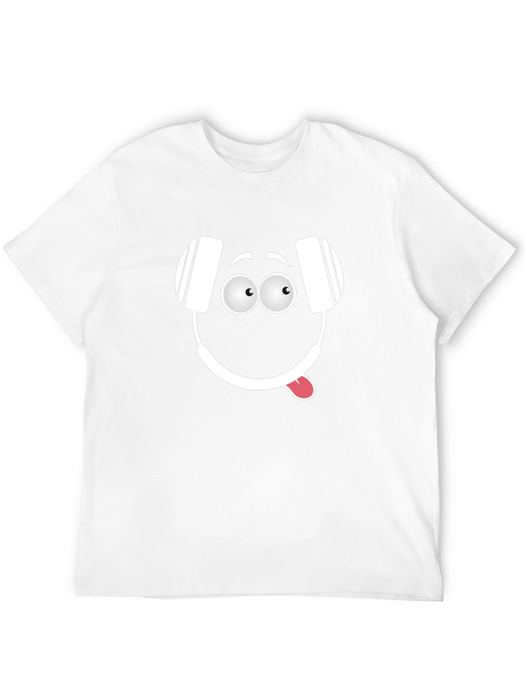 Funny Headphone Face Graphic T-Shirt