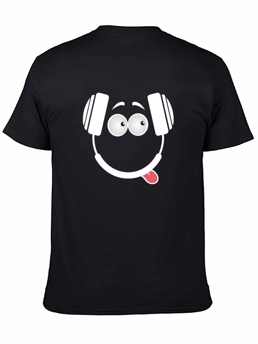 Funny Headphone Face Graphic T-Shirt