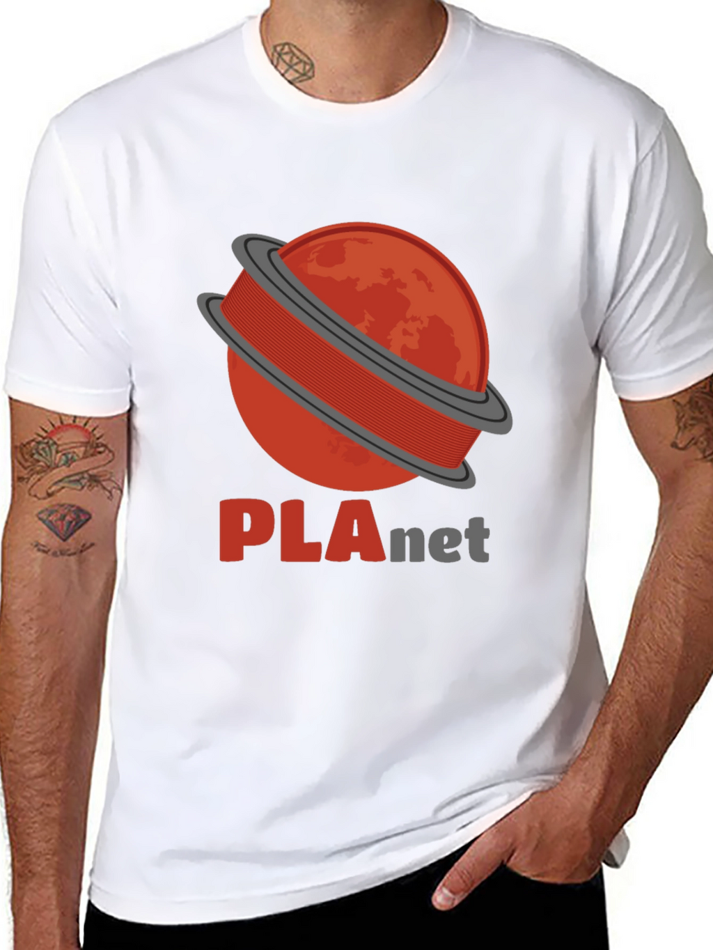 PLAnet Black T-Shirt - 3D Printing Filament Planet Tee