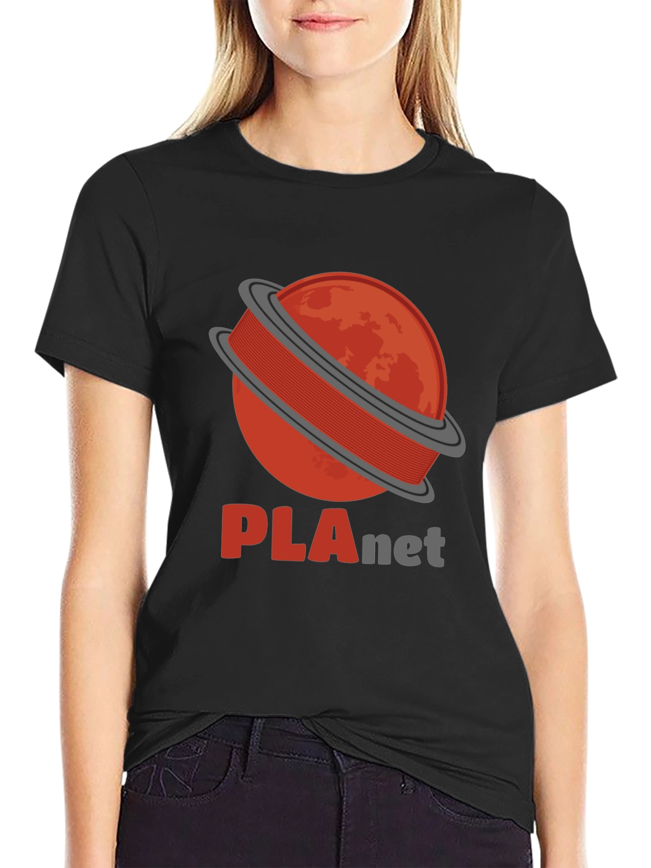 PLAnet Black T-Shirt - 3D Printing Filament Planet Tee