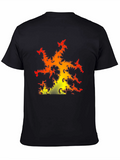 Fractal Fire Graphic Black T-Shirt