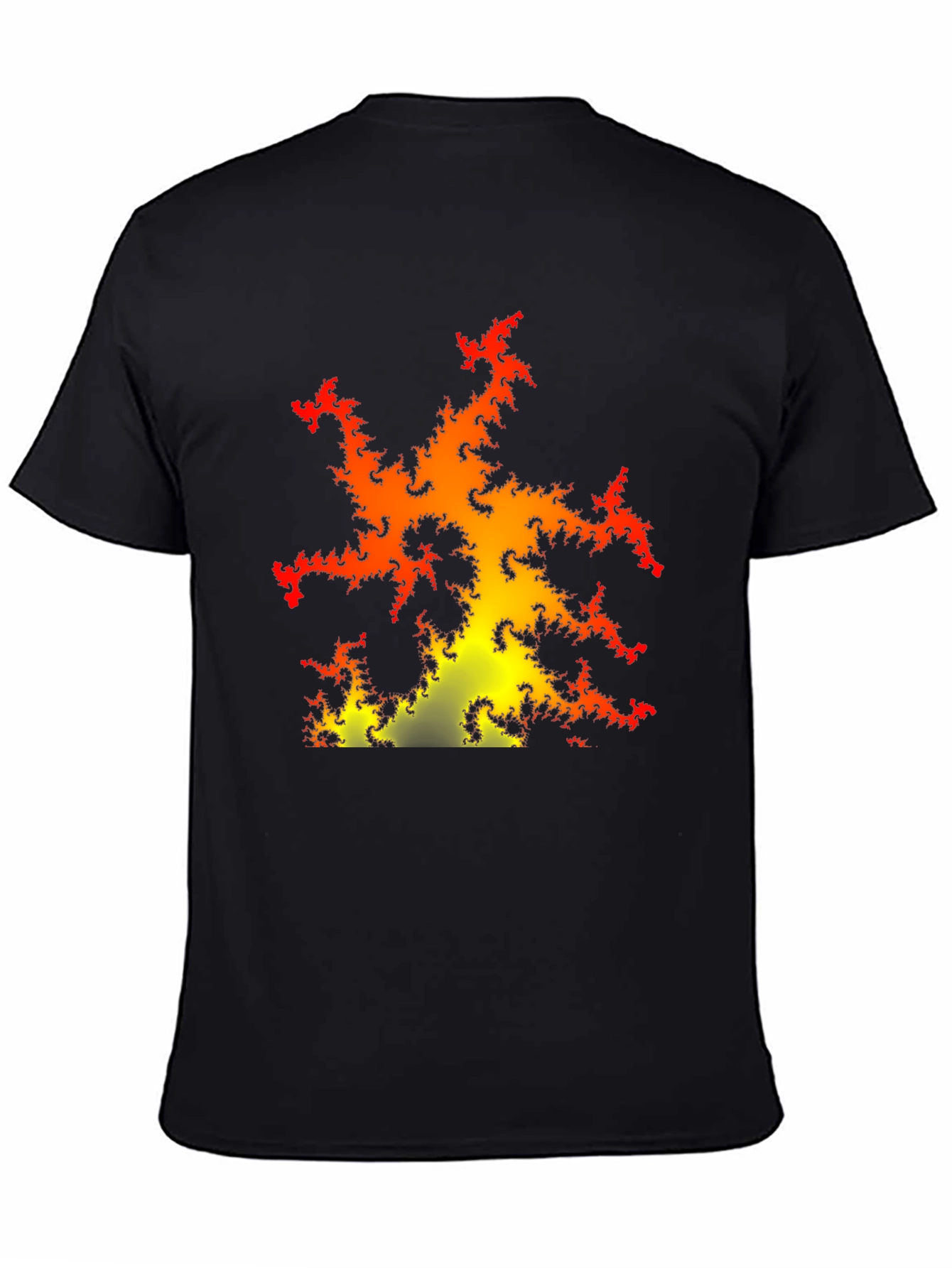 Fractal Fire Graphic Black T-Shirt