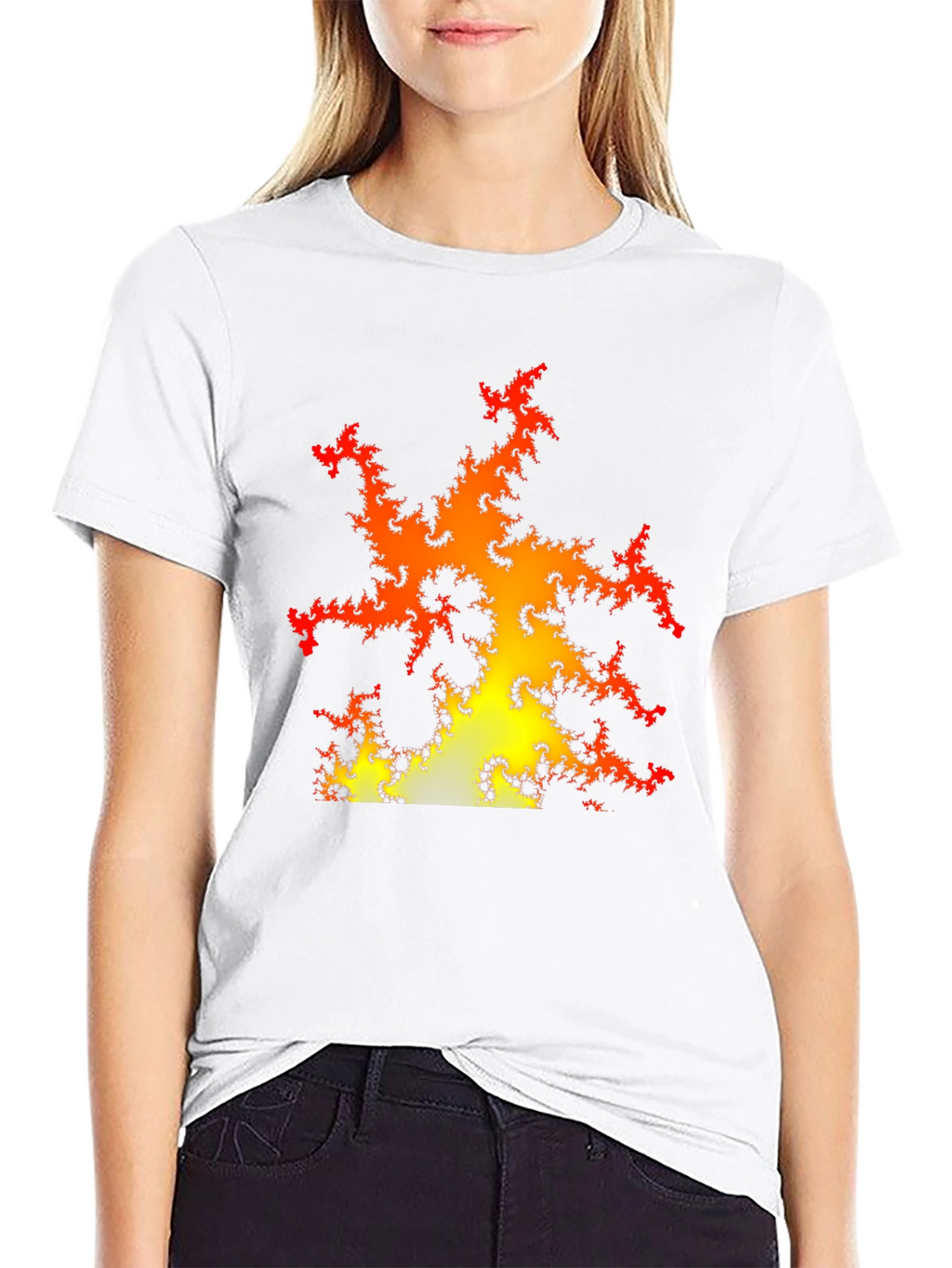 Fractal Fire Graphic Black T-Shirt