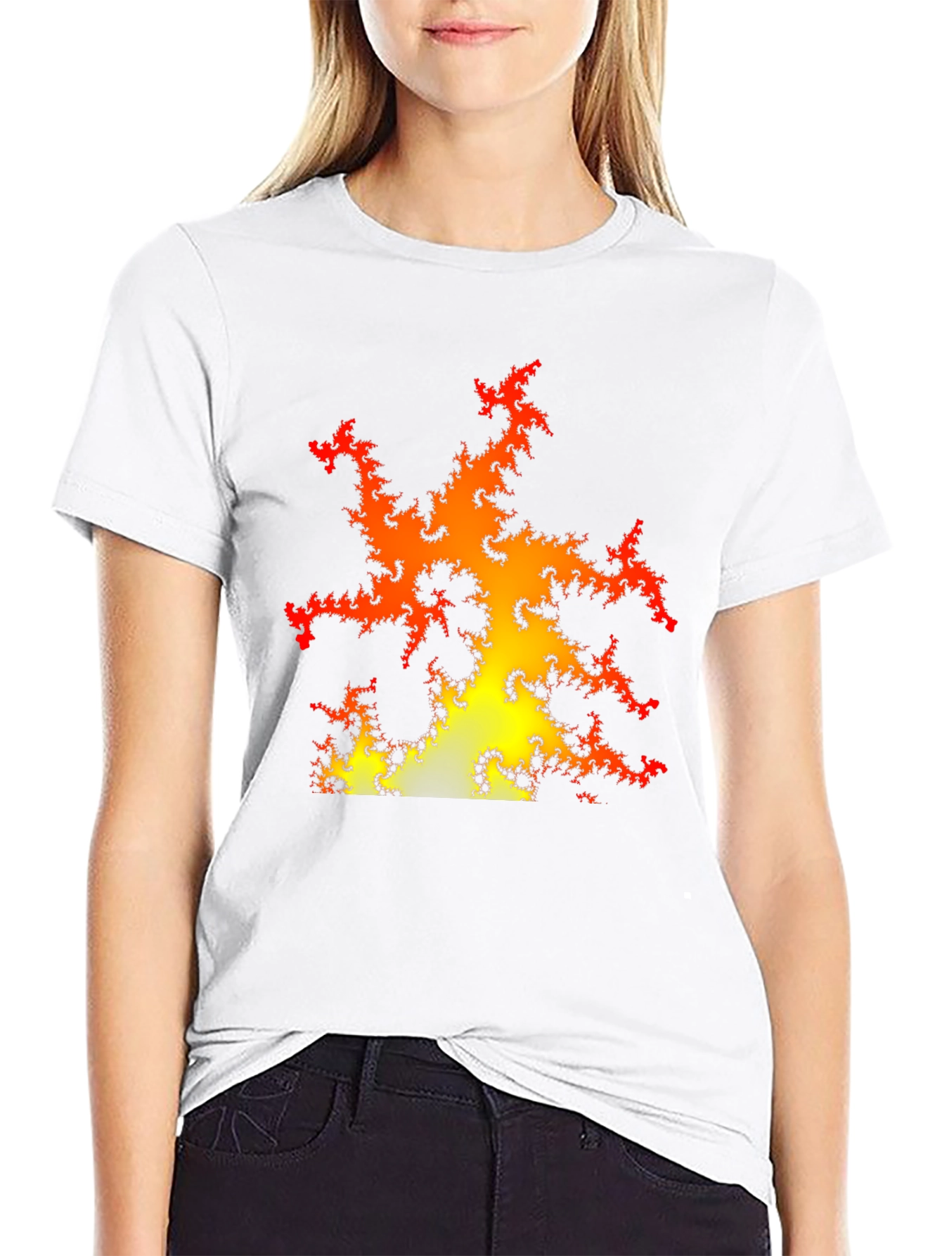 Fractal Fire Graphic Black T-Shirt