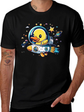 Duck in Space T-Shirt: Cartoon Astronaut Rocket Tee