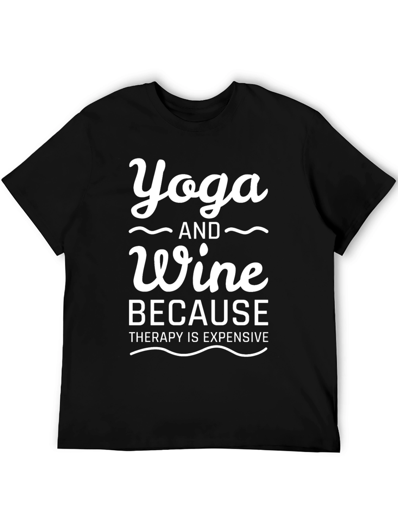 Yoga and Wine Funny Graphic T-Shirt
