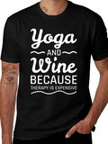 Yoga and Wine Funny Graphic T-Shirt
