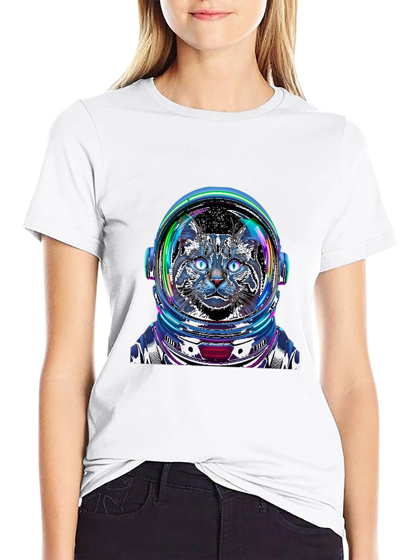 Cosmic Cat Astronaut T-Shirt - Galaxy Pet Tee