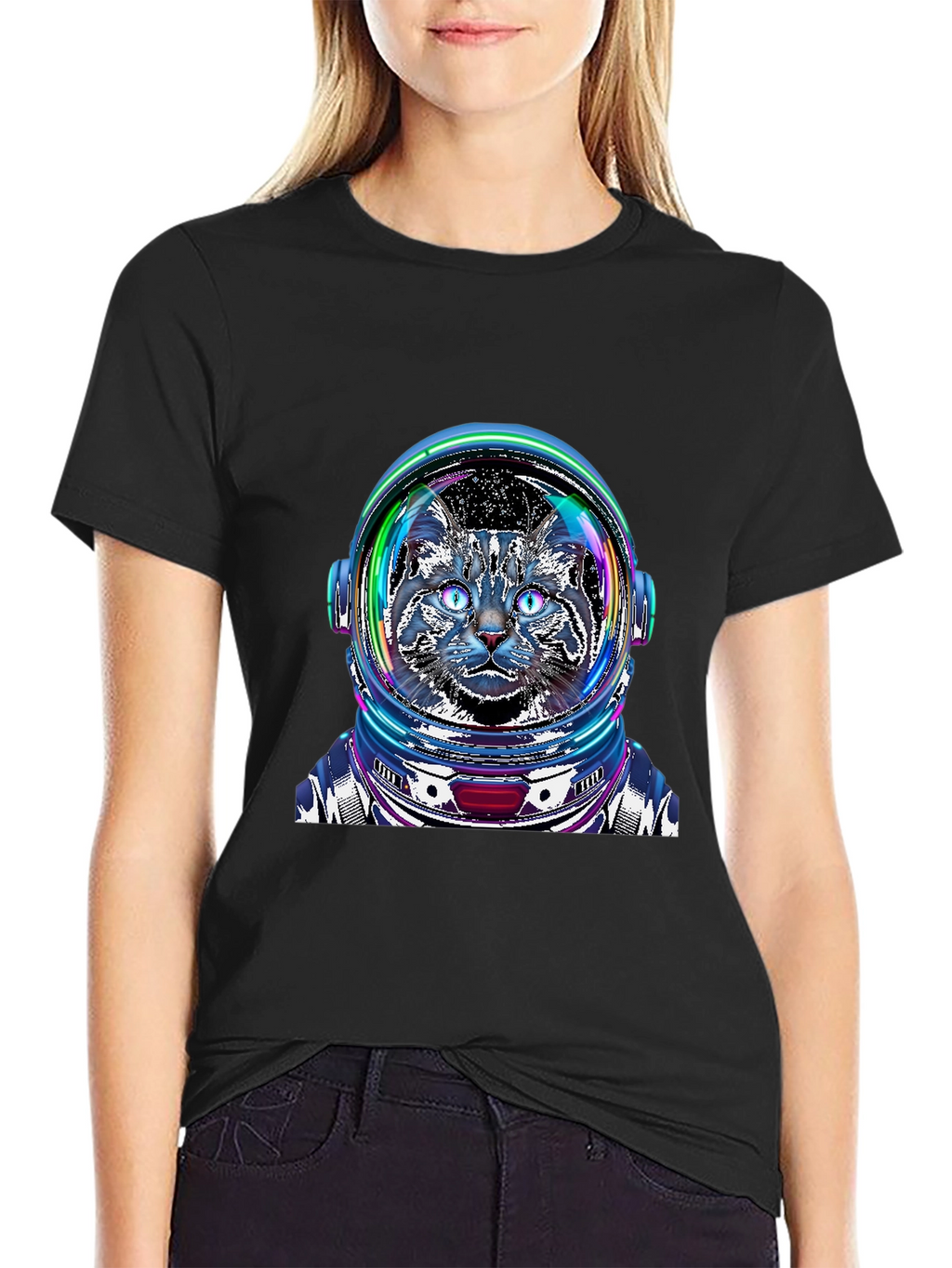 Cosmic Cat Astronaut T-Shirt - Galaxy Pet Tee