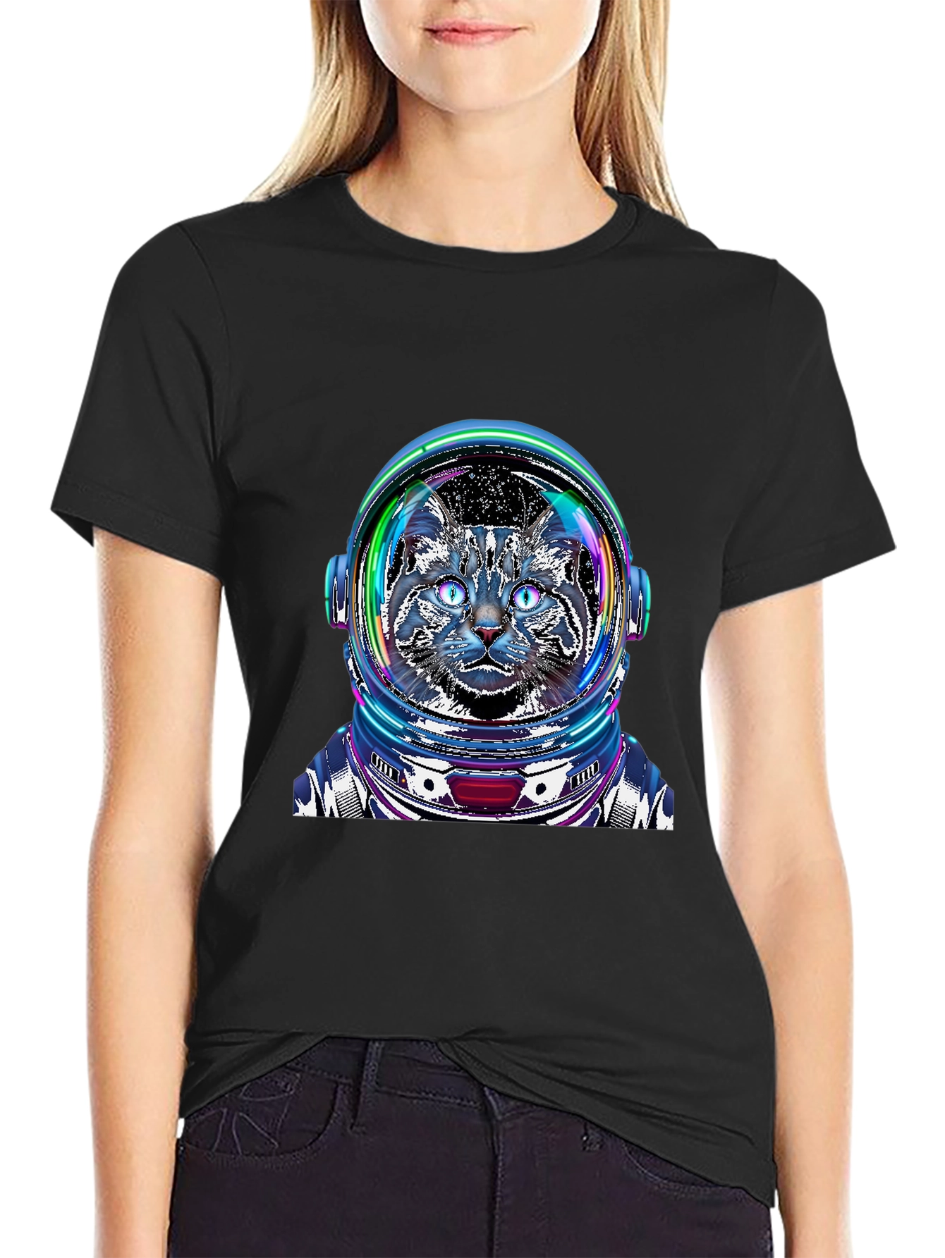 Cosmic Cat Astronaut T-Shirt - Galaxy Pet Tee