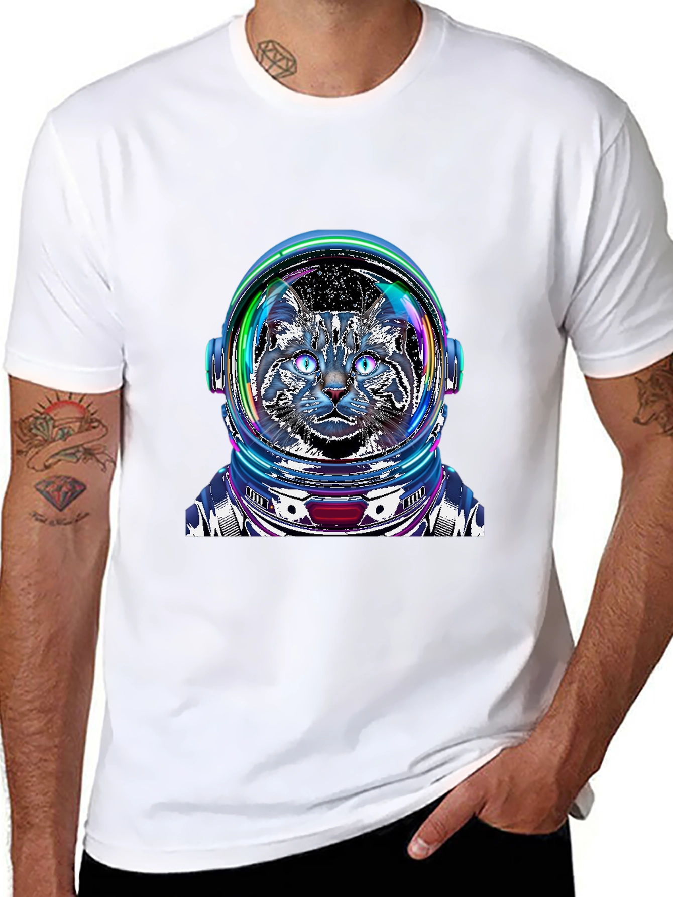 Cosmic Cat Astronaut T-Shirt - Galaxy Pet Tee