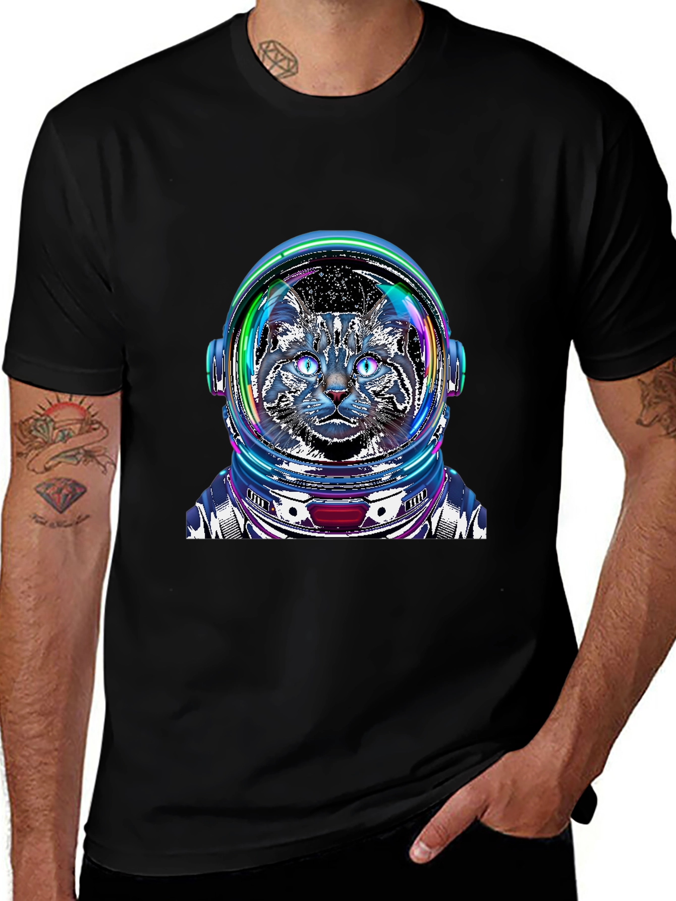 Cosmic Cat Astronaut T-Shirt - Galaxy Pet Tee