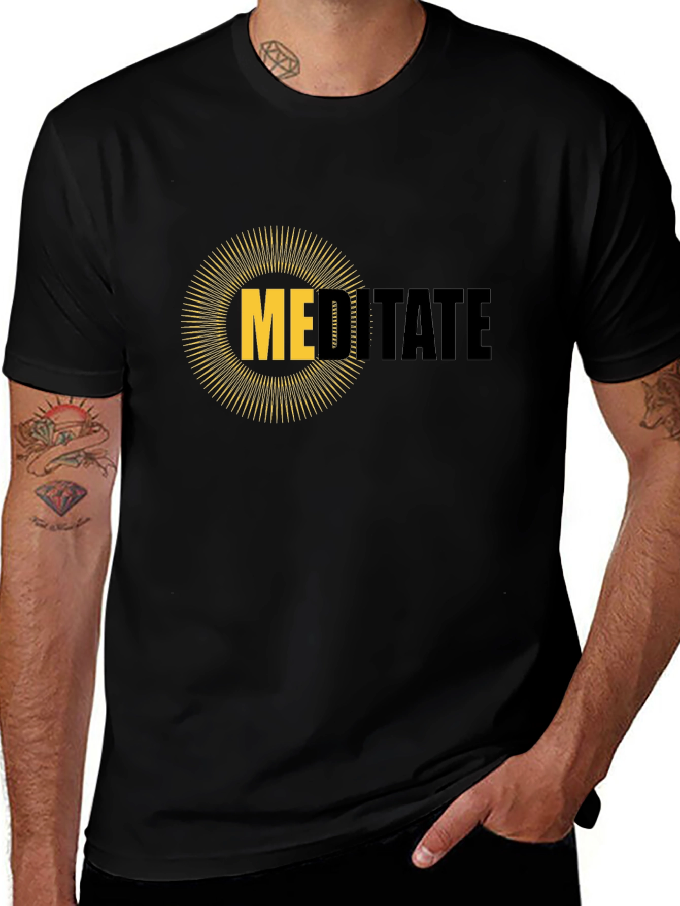 Meditate Graphic Tee - Mens Black T-Shirt